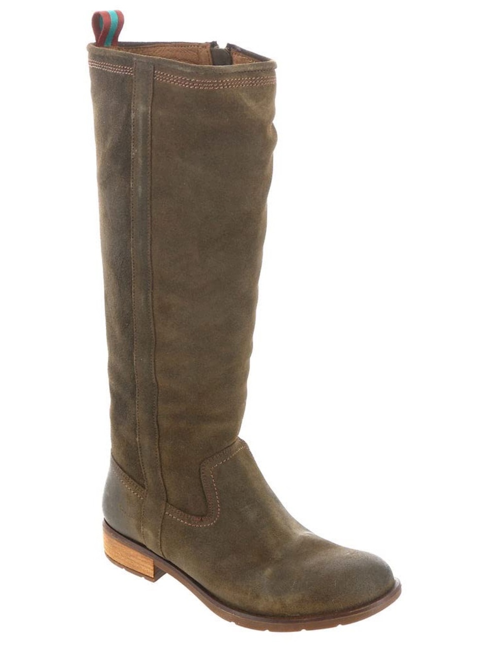 Söfft Bluma Suede Tall Boot Zipper Low Heel Lugged Rubber Safety Walking Sole 10